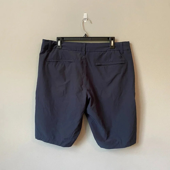 Hang Ten Men's Size 36 11" Flat Front Plaid Hybrid Shorts Navy Beach Casual - Picture 2 of 16